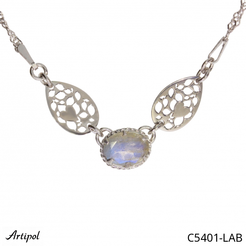 Necklace C5401-LAB with real Labradorite