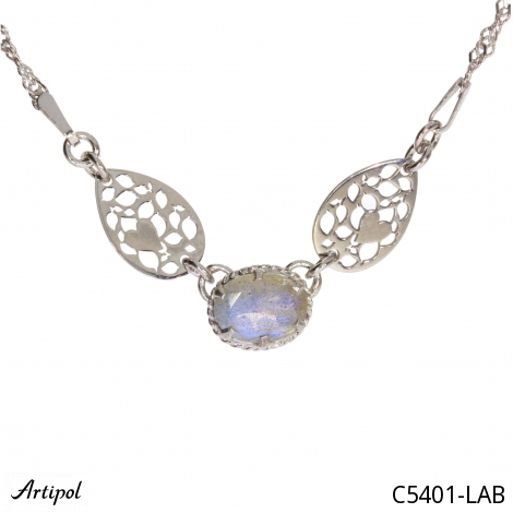 Necklace C5401-LAB with real Labradorite