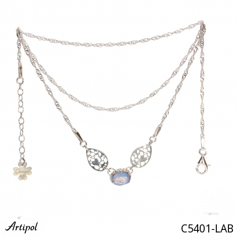Necklace C5401-LAB with real Labradorite