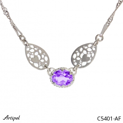 Necklace C5401-AF with real Amethyst faceted