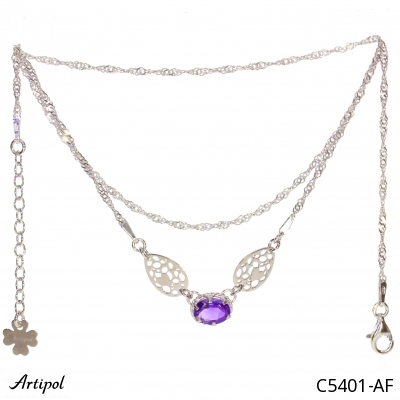 Necklace C5401-AF with real Amethyst