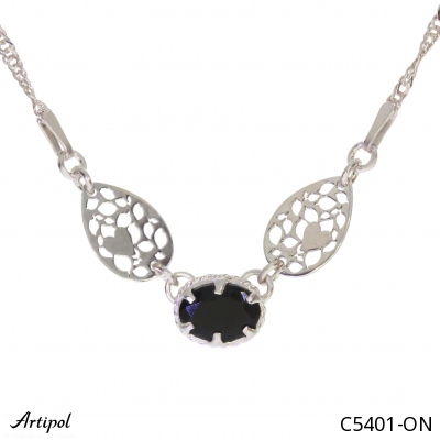 Necklace C5401-ON with real Black onyx