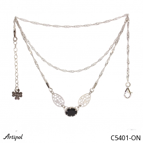 Necklace C5401-ON with real Black Onyx