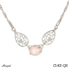 Necklace C5401-QR with real Rose quartz