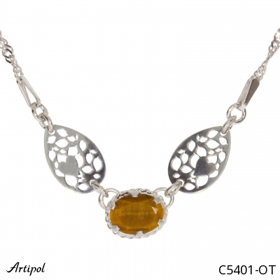 Necklace C5401-OT with real Tiger Eye