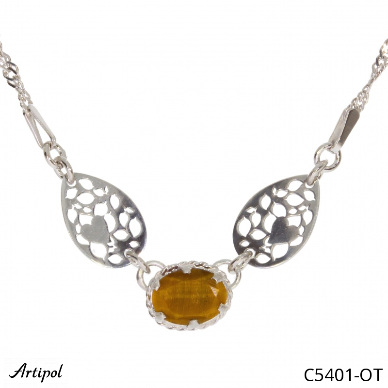 Necklace C5401-OT with real Tiger's eye