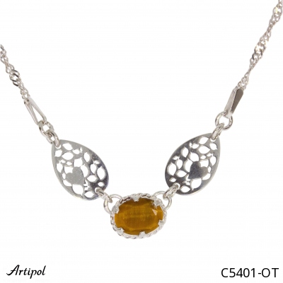 Necklace C5401-OT with real Tiger's eye