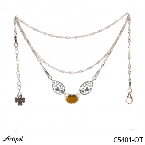 Necklace C5401-OT with real Tiger's eye