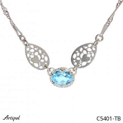 Necklace C5401-TB with real Blue Topaz