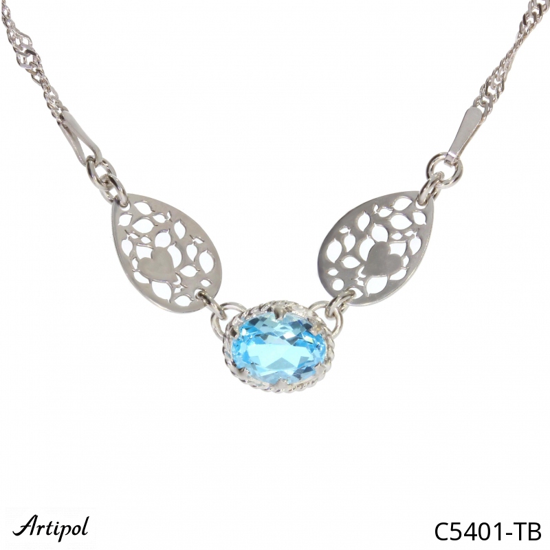 Collier C5401-TB en Topaze bleue véritable
