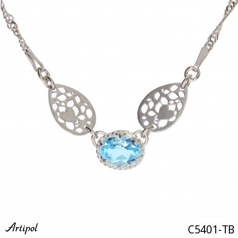 Necklace C5401-TB with real Blue Topaz