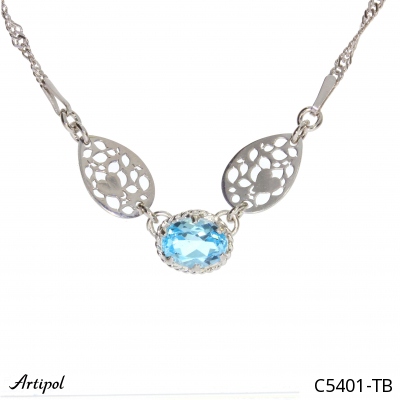 Necklace C5401-TB with real Blue topaz