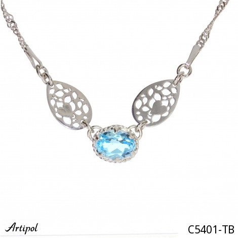 Necklace C5401-TB with real Blue topaz
