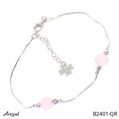 Bracelet B2401-QR with real Quartz rose