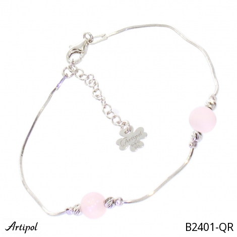 Bracelet B2401-QR with real Rose Quartz