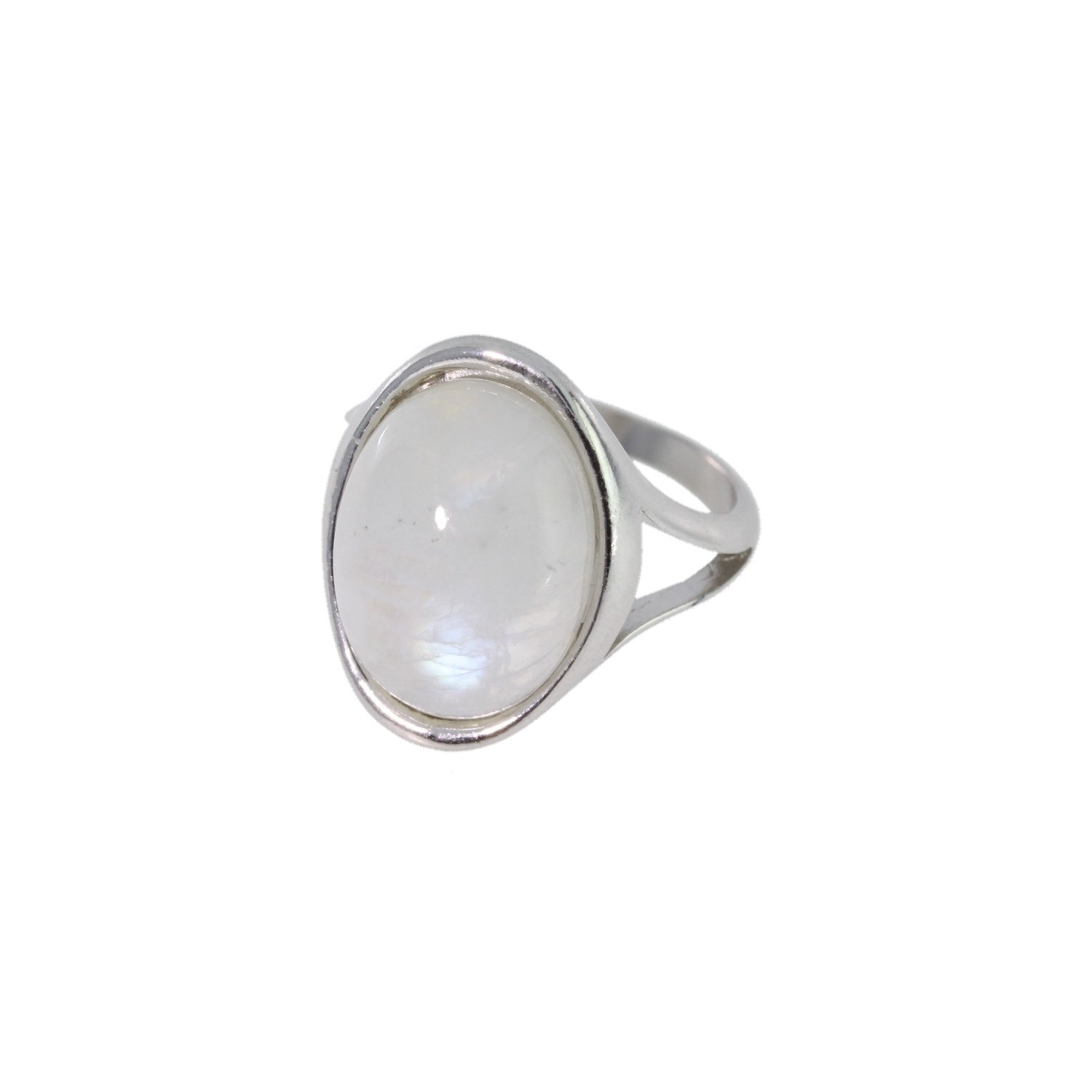 Bague Argent Pierre De Lune - Taille 60, Argent Sterling, Neuf Sans Emballage