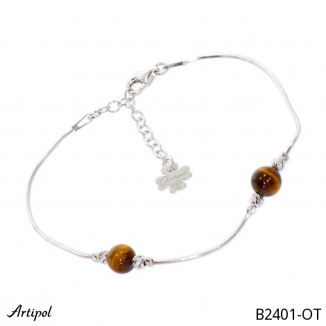 Bracelet B2401-OT en Oeil de tigre véritable