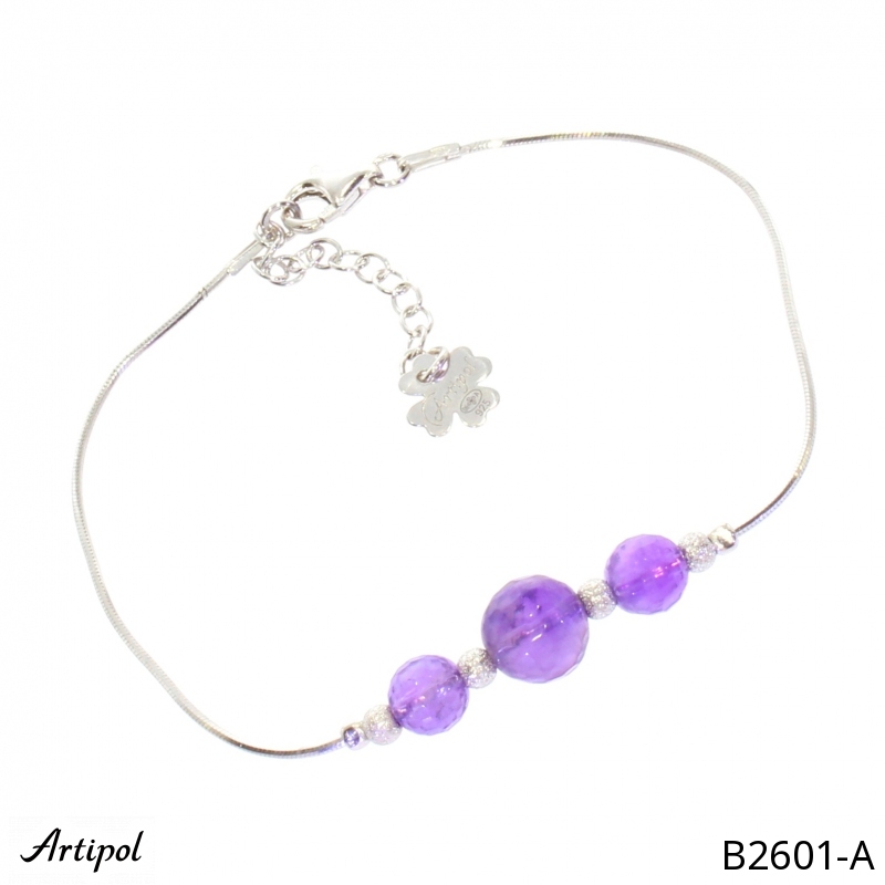 Armreif B2601-A mit echter Amethyst