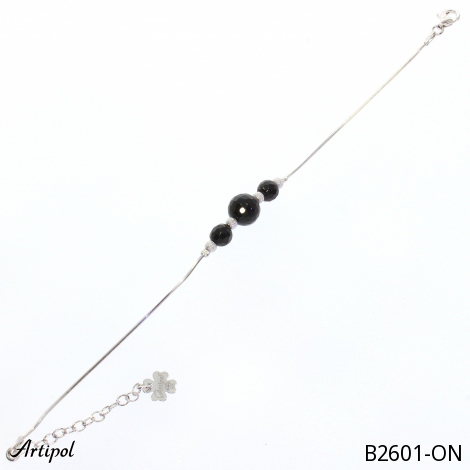Bracelet B2601-ON en Onyx noir véritable