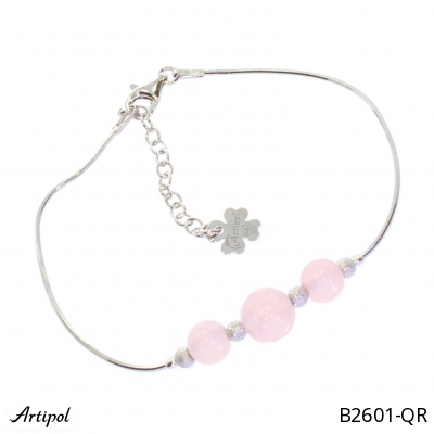 Bracelet B2601-QR with real Rose quartz
