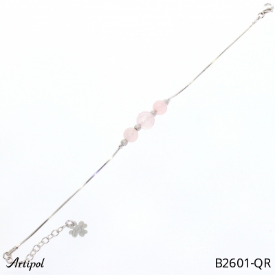 Bracelet B2601-QR with real Rose quartz