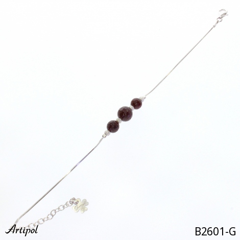 Armreif B2601-G mit echter Granat