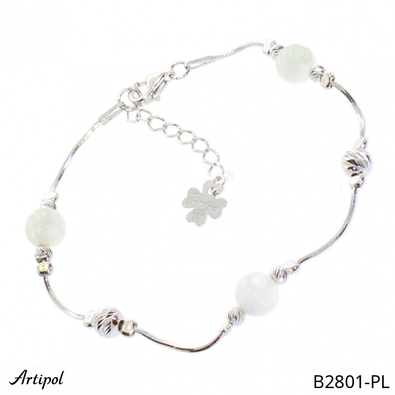 Bracelet B2801-PL with real Moonstone