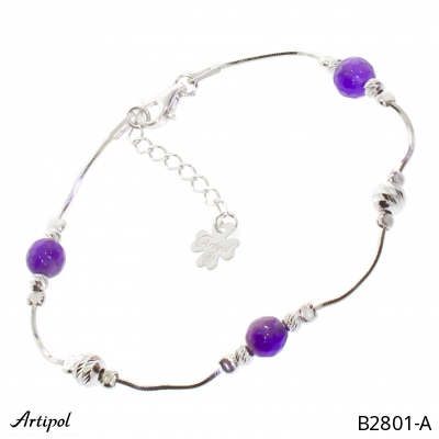 Armreif B2801-A mit echter Amethyst