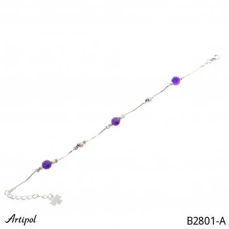 Armreif B2801-A mit echter Amethyst