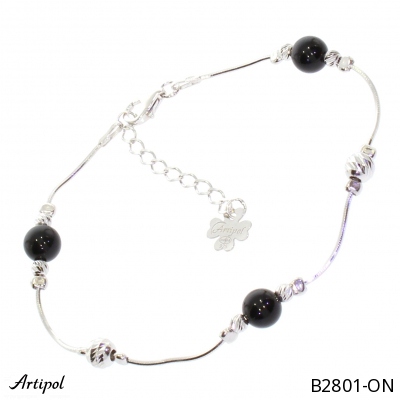 Bracelet B2801-ON en Onyx noir véritable
