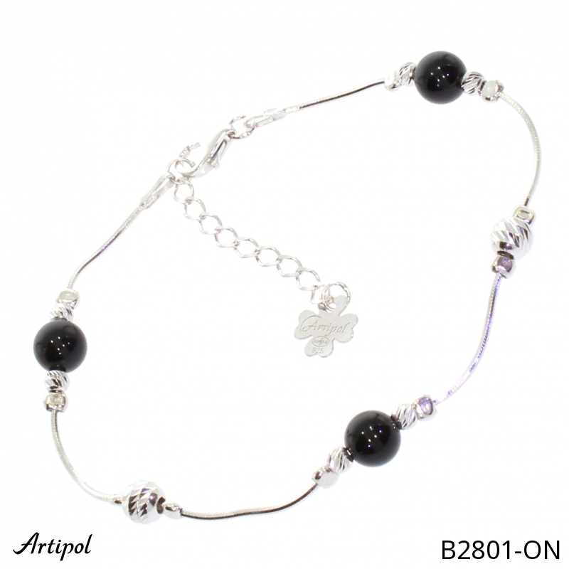 Bracelet B2801-ON with real Black Onyx