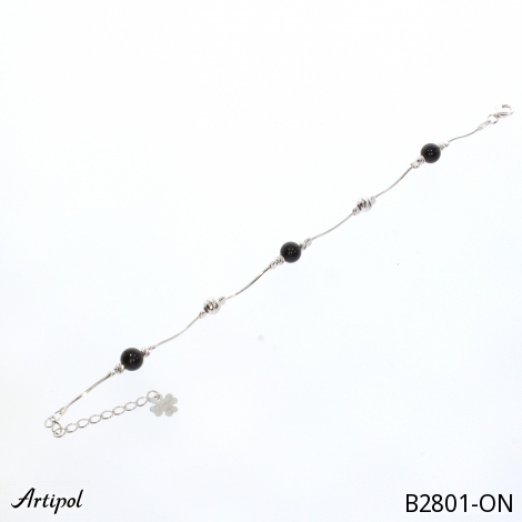 Bracelet B2801-ON en Onyx noir véritable