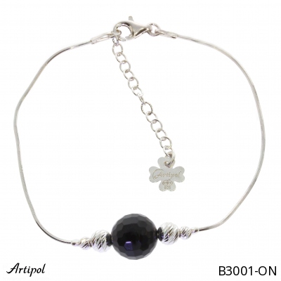 Bracelet B3001-ON en Onyx noir véritable