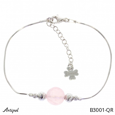 Bracelet B3001-QR with real Quartz rose