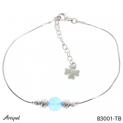 Armreif B3001-TB mit echter Blauem Topas