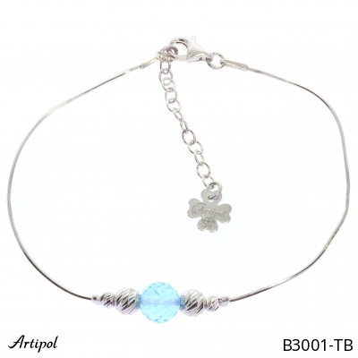 Bracelet B3001-TB with real Blue topaz