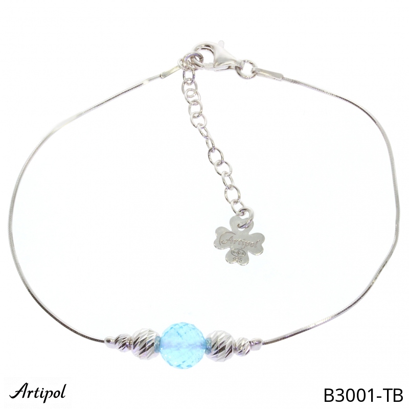 Bracelet B3001-TB with real Blue Topaz