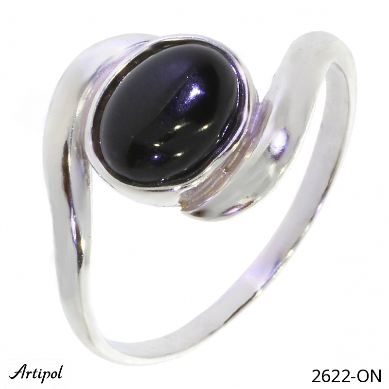 Bague 2622-ON en Onyx noir véritable