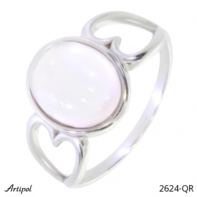 Ring 2624-QR with real Rose quartz