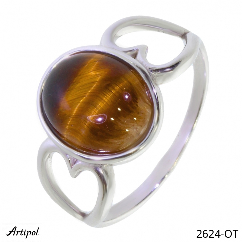 Bague 2624-OT en Oeil de tigre véritable