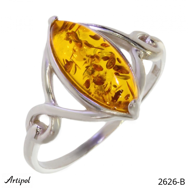 Ring 2626-B with real Amber
