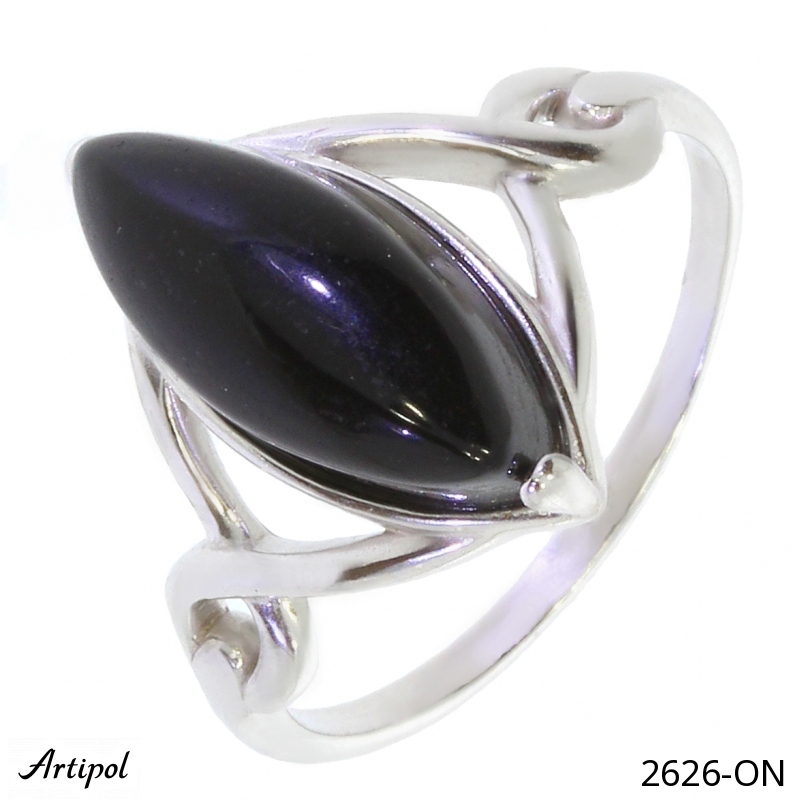 Bague 2626-ON en Onyx noir véritable