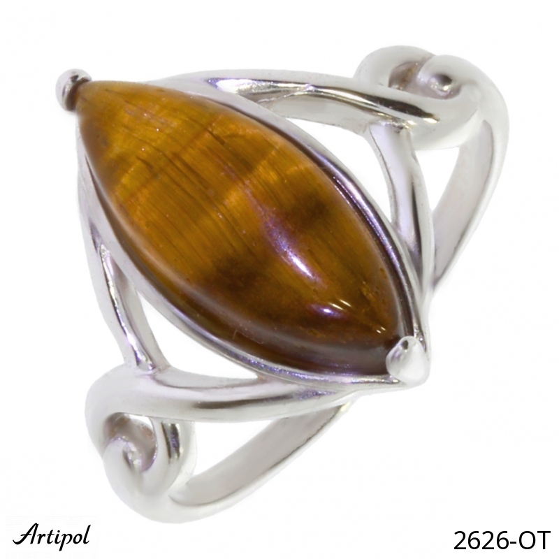 Bague 2626-OT en Oeil de tigre véritable