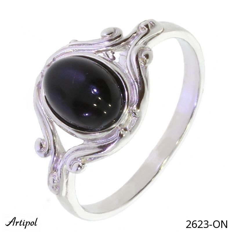 Bague 2623-ON en Onyx noir véritable