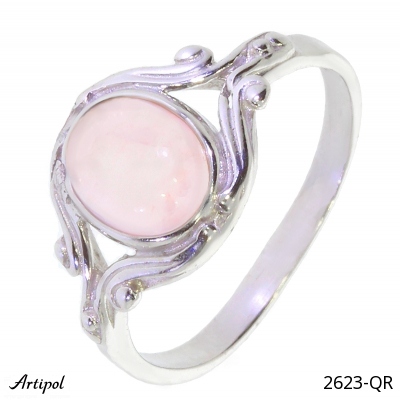 Ring 2623-QR with real Rose quartz
