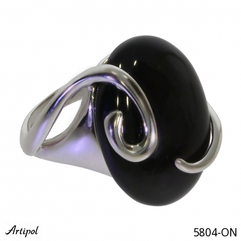 Bague 5804-ON en Onyx noir véritable