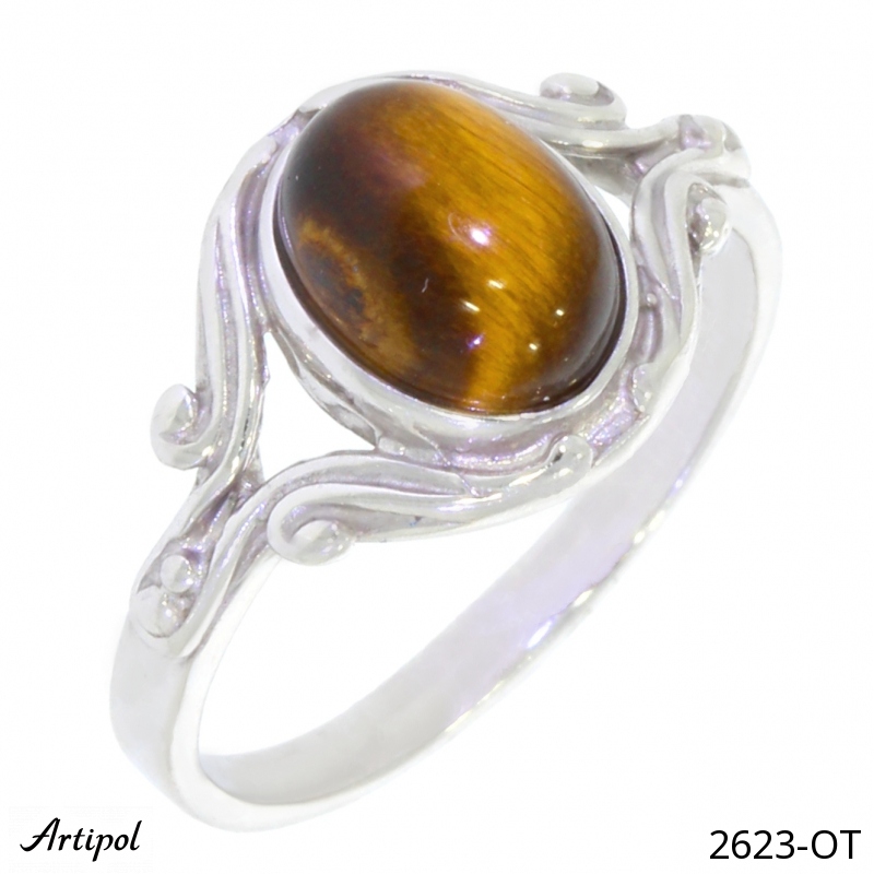 Bague 2623-OT en Oeil de tigre véritable