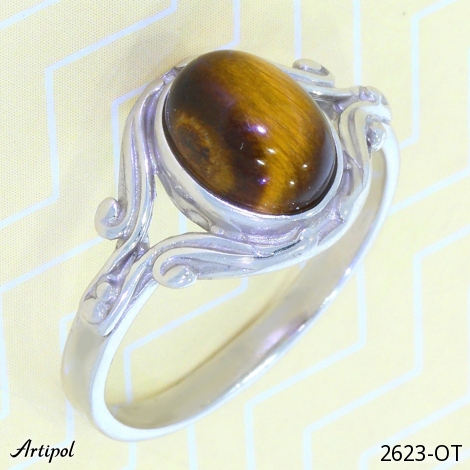 Bague 2623-OT en Oeil de tigre véritable