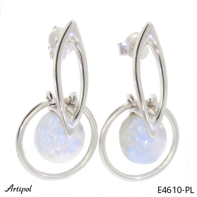 Earrings E4610-PL with real Rainbow Moonstone
