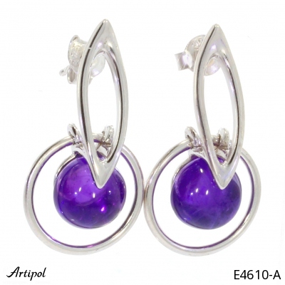 Earrings E4610-A with real Amethyst
